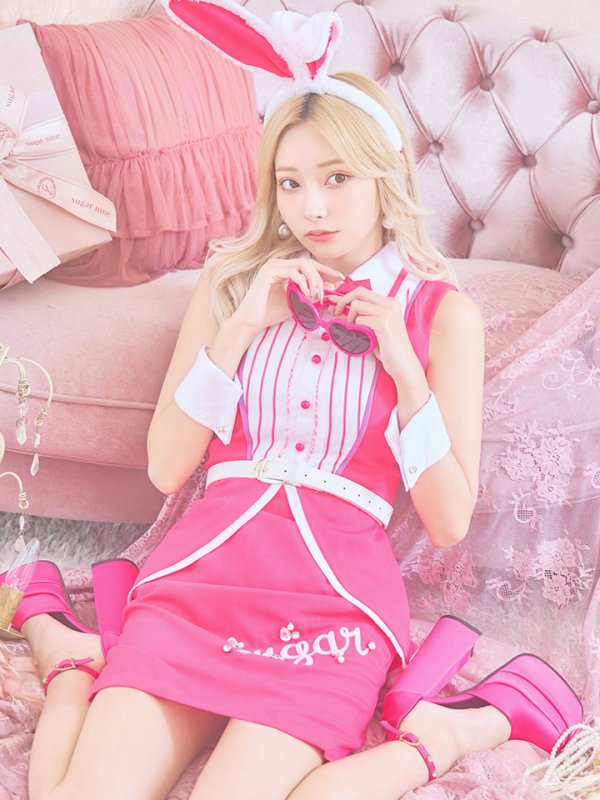 画像8: 【SALE!!】【即日発送】【ハロウィン】ピンクドールバニーコスプレ【コスプレ5点セット】（5722meganeSB）【S-XLサイズ/1カラー】[OF01] (8)