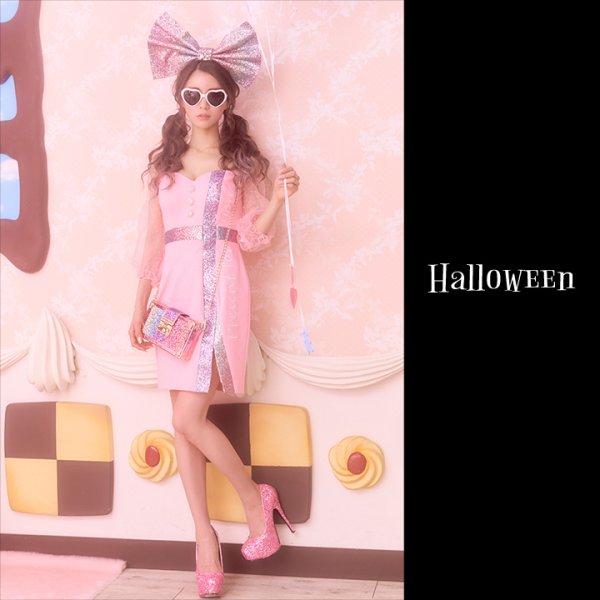画像2: 【SALE!!】【即日発送】BIGリボンドールコスプレセット【ハロウィン2点セット】【S?Lサイズ/1カラー】[HC03] (2)