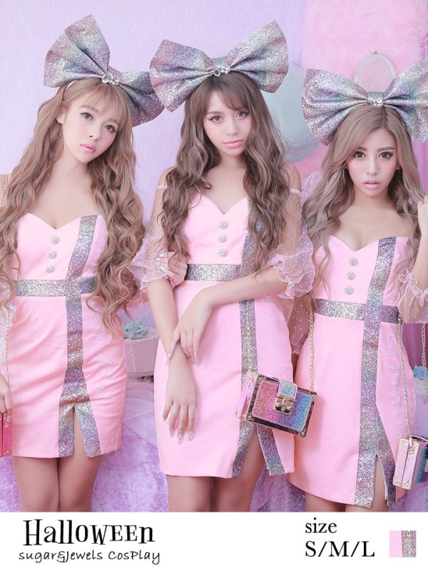 画像2: 【SALE!】【ハロウィン2点セット】BIGリボンドールコスプレセット【S?Lサイズ/1カラー】[HC03] (2)