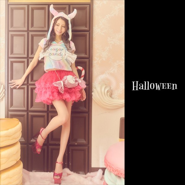 画像2: 【SALE!!】【即日発送】キャンディモンスターコスプレセット【ハロウィン2点セット】【S?Mサイズ/3カラー】 [HC03] (2)