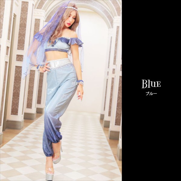 画像4: 【即日発送】アラビアンガール/アラジンコスプレセット【ハロウィン4点セット】【S-Mサイズ/2カラー】[OF01] (4)