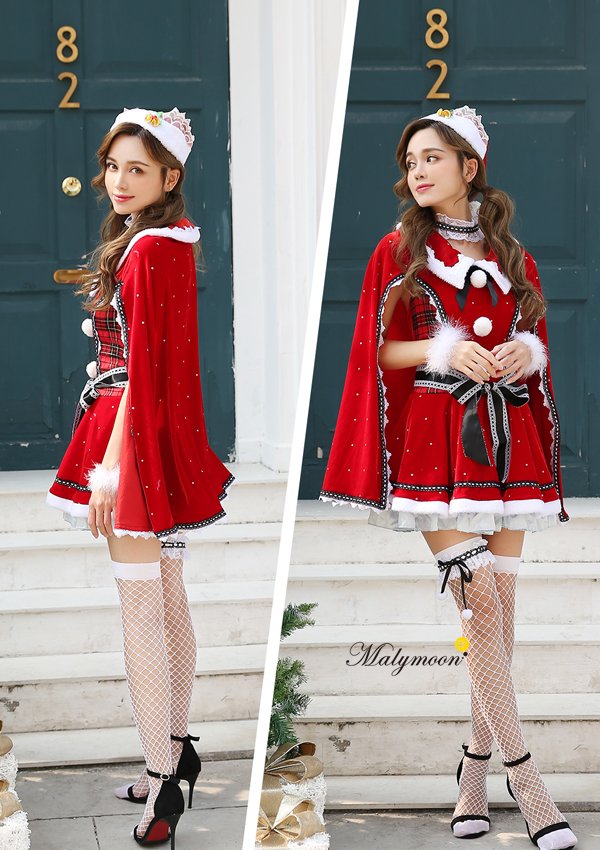 画像10: 【即日発送】【クリスマスコスプレ7点セット】【Malymoon/マリームーン】マントサンタクロース【フリーサイズ/1カラー】[YMT] (10)