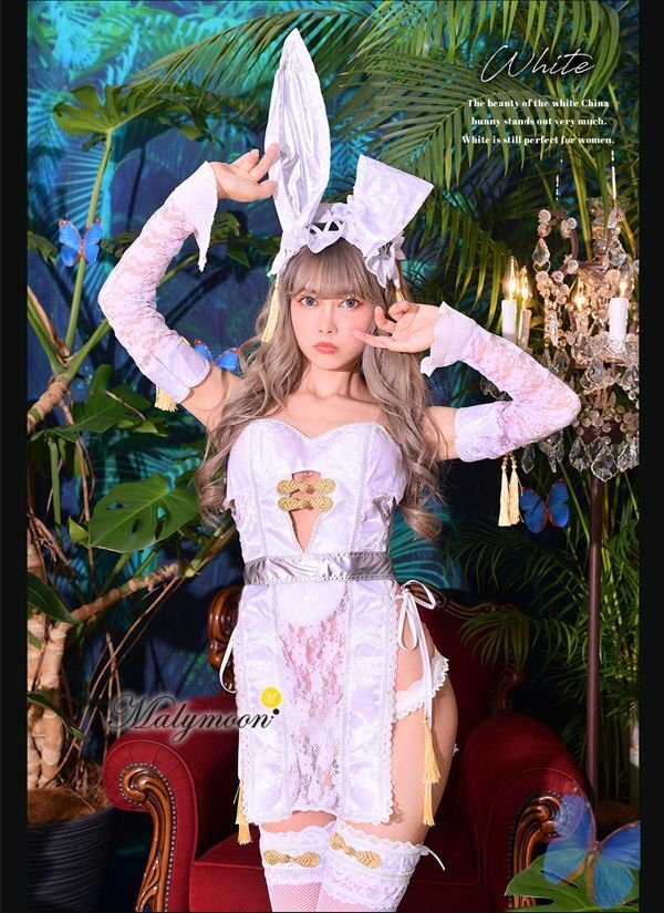 画像9: 【即日発送】チャイナバニーガール《高級コスランジェリー9点セット》【Dreamy Doll Premium/ドリーミードールプレミアム】【フリーサイズ/2カラー】[HC03] (9)