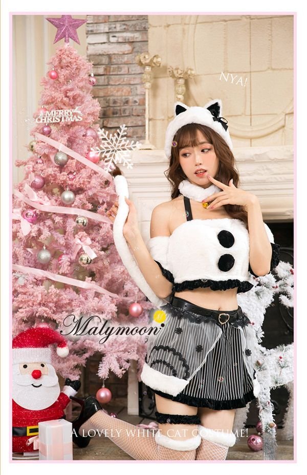 画像6: 【即日発送】【クリスマスコスプレ8点セット】【Malymoon/マリームーン】スノーキャット【フリーサイズ/1カラー】[YMT] (6)