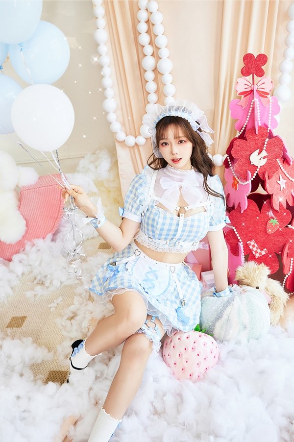 画像8: 【即日発送】ハーネスポップギンガムチェックメイド【マリームーン】【ハロウィンコスプレ8点セット】【フリーサイズ/3カラー】[OF04] (8)