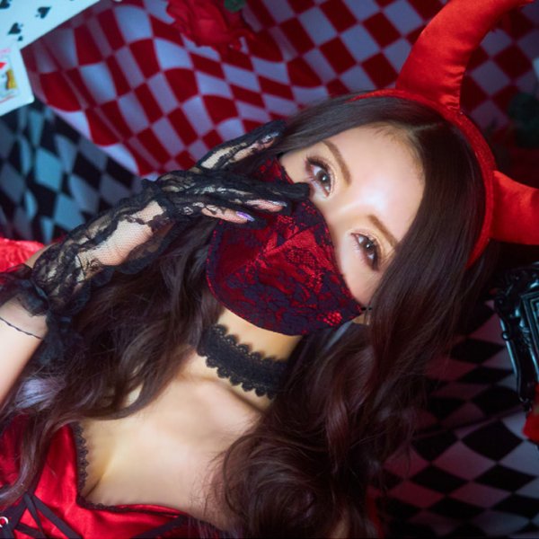 画像2: 【即日発送】レッドデビルレースマスク【ハロウィンコスプレ】[HC03-U] (2)