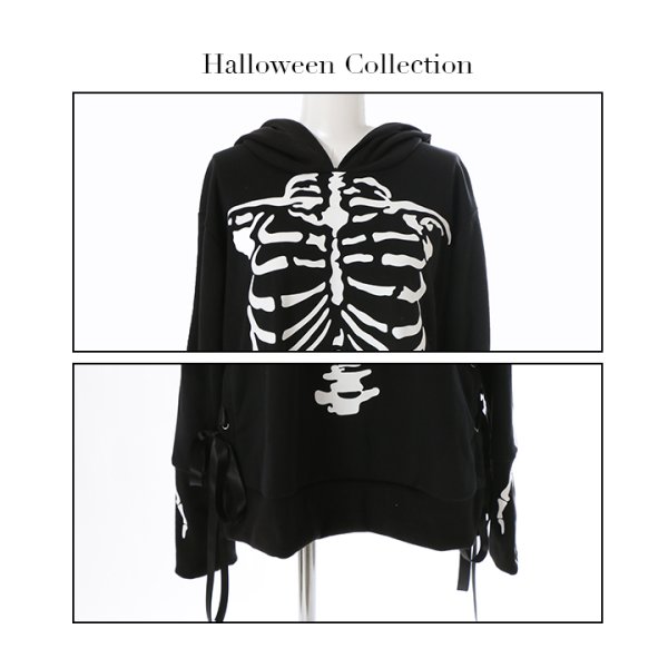 画像10: 【SALE!!】【即日発送】スカルプリントパーカーコスプレ【ハロウィン】【S-XLサイズ/2カラー】(7108sockSB B-W) [OF01] (10)