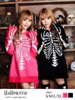 画像1: 【値下げ！】【ハロウィン】スカルプリントパーカーコスプレ【S-XLサイズ/2カラー】(7108sockSB B-W/ STEE06 B) [YMT] (1)