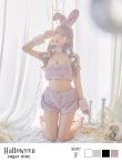 画像1: もこもこバニーコスプレ/アニマルコスプレセット【sugar nineハロウィン6点セット】【FREEサイズ/4カラー】[YMT] (1)