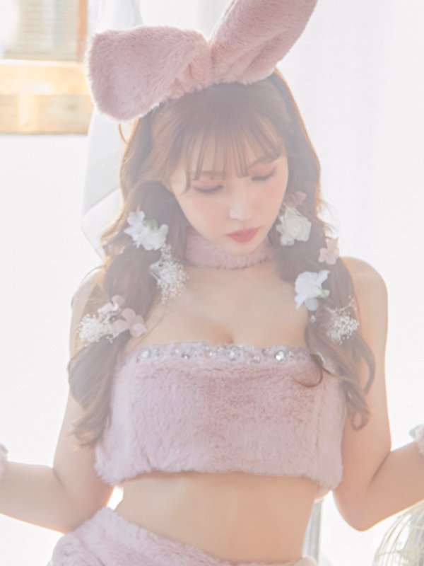 画像4: もこもこバニーコスプレ/アニマルコスプレセット【sugar nineハロウィン6点セット】【FREEサイズ/4カラー】[HC03] (4)