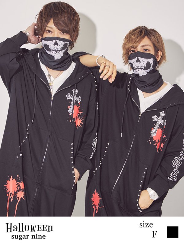 画像1: 【値下げ！】【即日発送】黒ギャングコスプレセット【sugar nineハロウィン2点セット】[YMT] (1)