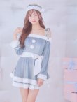 画像24: 【即日発送！】【サンタコス 4点セット】【S-XLサイズ/6カラー】グリッターリボン2段フレアサンタコスプレ[YMT] (24)