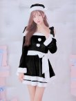 画像8: 【即日発送！】【サンタコス 4点セット】【S-XLサイズ/6カラー】グリッターリボン2段フレアサンタコスプレ[YMT] (8)