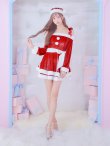 画像27: 【即日発送！】【サンタコス 4点セット】【S-XLサイズ/6カラー】グリッターリボン2段フレアサンタコスプレ[YMT] (27)