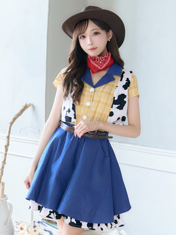 画像4: 【SALE!!】【即日発送】カウガールコスプレセット【sugar nineハロウィンコスプレ5点セット】【S-XLサイズ/1カラー】【HC02】 (4)