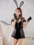 画像4: 【即日発送】ブラックドットレースバニーコスプレ【sugar nineハロウィン5点セット】【XS-Lサイズ/1カラー】[OF01] (4)