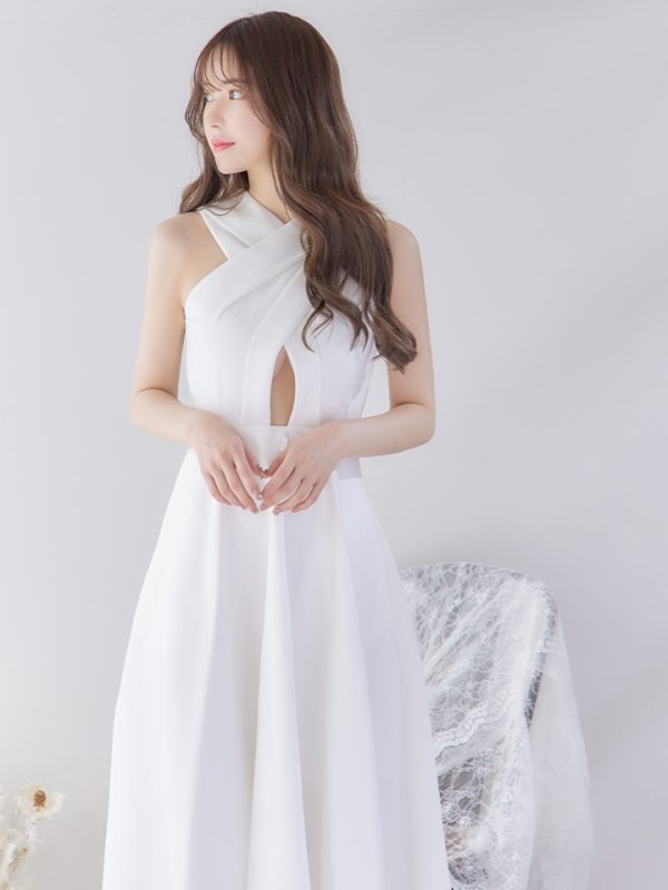画像10: XS-Lサイズあり【Jessica/ジェシカ】ワンカラー/ バンテージ/ テールカット/ Aライン/ ワンピース/ マキシ丈/ キャバドレス【HC03】 (10)