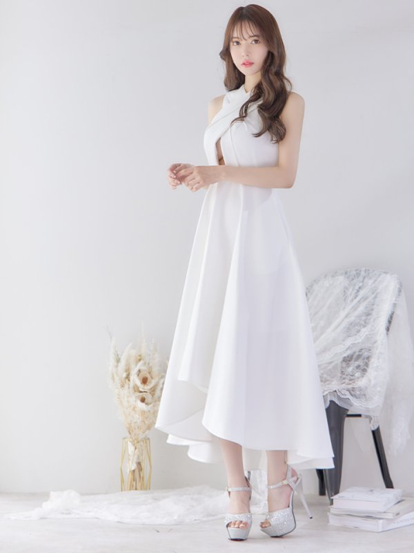 画像11: XS-Lサイズあり【Jessica/ジェシカ】ワンカラー/ バンテージ/ テールカット/ Aライン/ ワンピース/ マキシ丈/ キャバドレス【HC03】 (11)