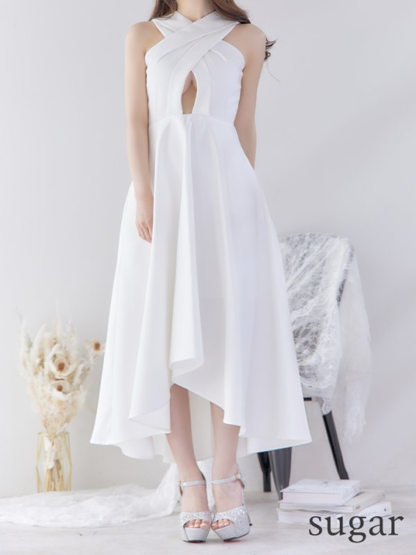 画像14: XS-Lサイズあり【Jessica/ジェシカ】ワンカラー/ バンテージ/ テールカット/ Aライン/ ワンピース/ マキシ丈/ キャバドレス【HC03】 (14)