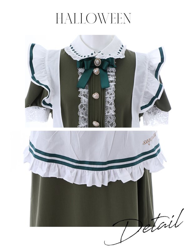 画像29: 【値下げ！】【即日発送】【ハロウィン】緩苺ちゃん着用 クラシカルメイドコスプレ 【コスプレ4点セット】【S-Lサイズ/2カラー】[YMT (29)