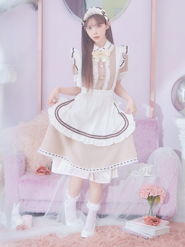 画像5: 【値下げ！】【即日発送】【ハロウィン】緩苺ちゃん着用 クラシカルメイドコスプレ 【コスプレ4点セット】【S-Lサイズ/2カラー】[YMT (5)