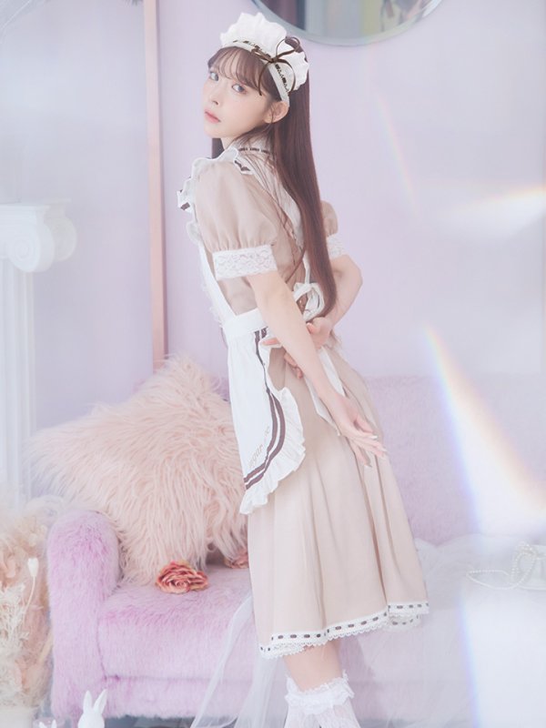 画像7: 【値下げ！】【即日発送】【ハロウィン】緩苺ちゃん着用 クラシカルメイドコスプレ 【コスプレ4点セット】【S-Lサイズ/2カラー】[YMT (7)