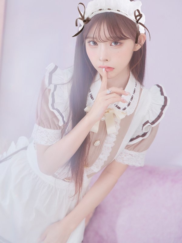 画像9: 【値下げ！】【即日発送】【ハロウィン】緩苺ちゃん着用 クラシカルメイドコスプレ 【コスプレ4点セット】【S-Lサイズ/2カラー】[YMT (9)