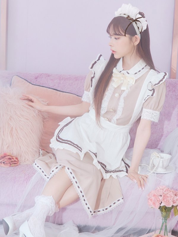 画像10: 【値下げ！】【即日発送】【ハロウィン】緩苺ちゃん着用 クラシカルメイドコスプレ 【コスプレ4点セット】【S-Lサイズ/2カラー】[YMT (10)