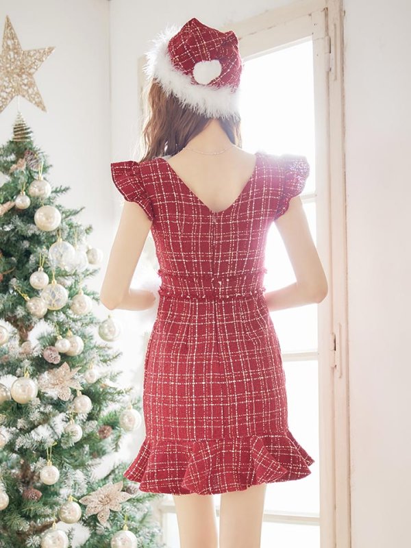 画像6: 【即日発送】ツイードマーメイドドレスサンタ【sugar nine サンタコス 4点セット】【S-XLサイズ/2カラー】[HC02] (6)