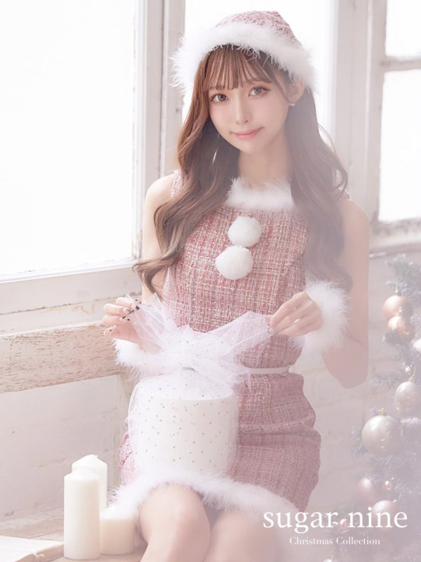 画像2: SALE!ミディアム丈/ ツイード/ ワンピースタイトサンタ【sugar nine サンタコス 5点セット】【XS-XLサイズ/3カラー】[OF01] (2)