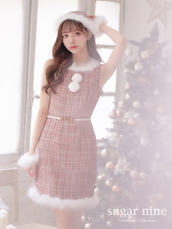 画像3: SALE!ミディアム丈/ ツイード/ ワンピースタイトサンタ【sugar nine サンタコス 5点セット】【XS-XLサイズ/3カラー】[OF01] (3)