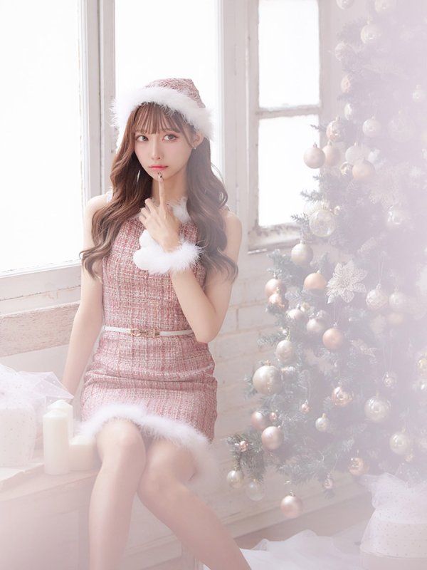 画像8: SALE!ミディアム丈/ ツイード/ ワンピースタイトサンタ【sugar nine サンタコス 5点セット】【XS-XLサイズ/3カラー】[OF01] (8)