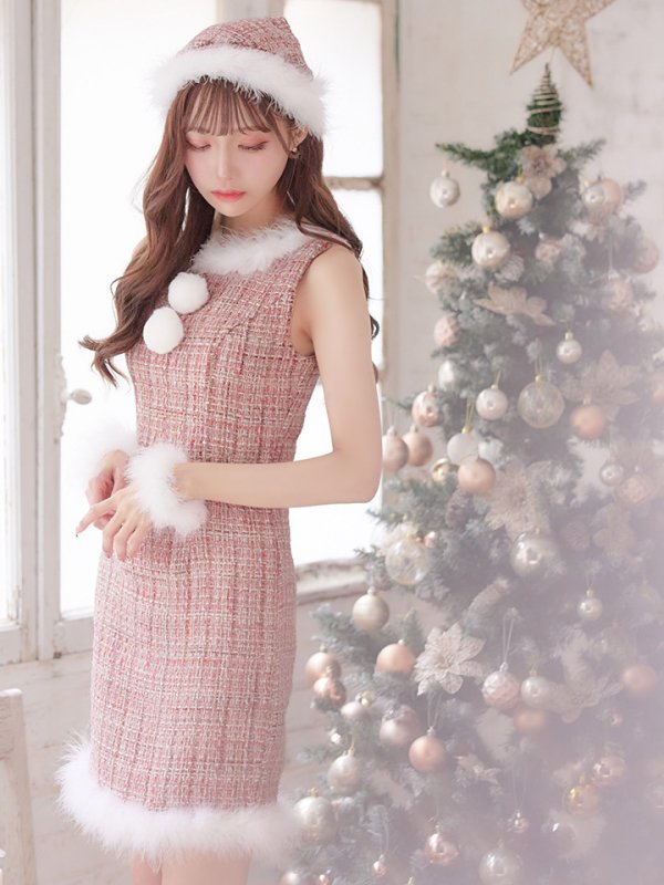 画像9: SALE!ミディアム丈/ ツイード/ ワンピースタイトサンタ【sugar nine サンタコス 5点セット】【XS-XLサイズ/3カラー】[OF01] (9)