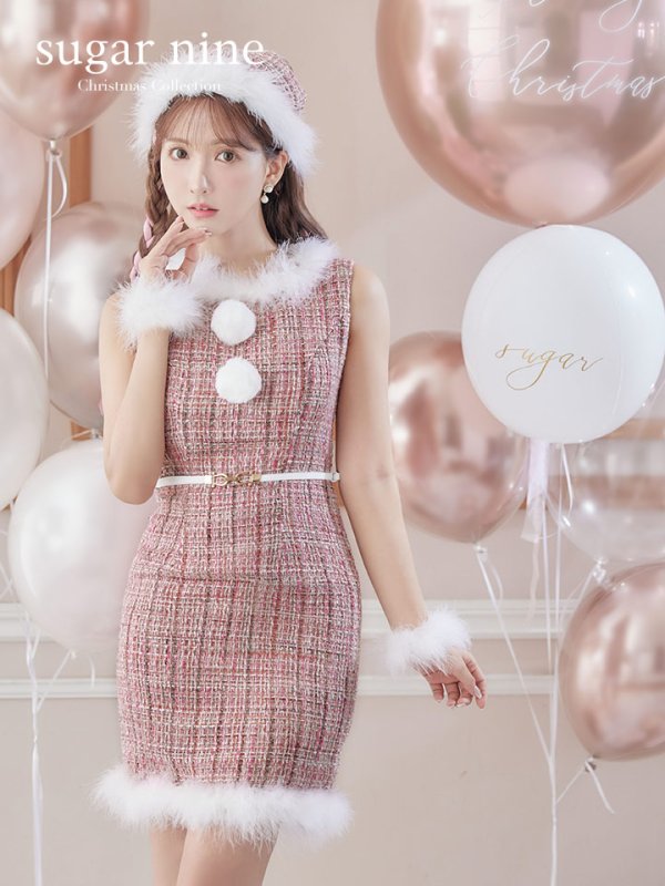 画像22: SALE!ミディアム丈/ ツイード/ ワンピースタイトサンタ【sugar nine サンタコス 5点セット】【XS-XLサイズ/3カラー】[YMT] (22)