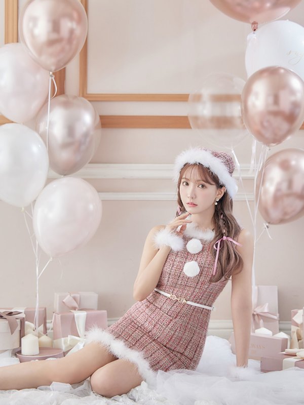 画像26: SALE!ミディアム丈/ ツイード/ ワンピースタイトサンタ【sugar nine サンタコス 5点セット】【XS-XLサイズ/3カラー】[YMT] (26)