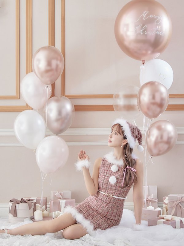 画像28: SALE!ミディアム丈/ ツイード/ ワンピースタイトサンタ【sugar nine サンタコス 5点セット】【XS-XLサイズ/3カラー】[YMT] (28)