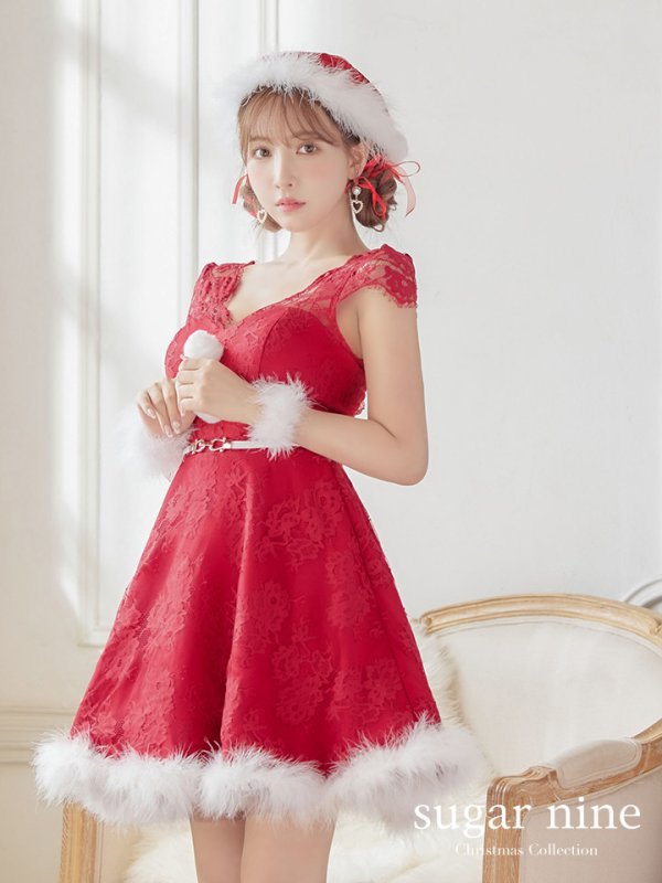 画像2: SALE!総レースフレアサンタ【sugar nine サンタコス 5点セット】【XS-Lサイズ/1カラー】[OF01] (2)