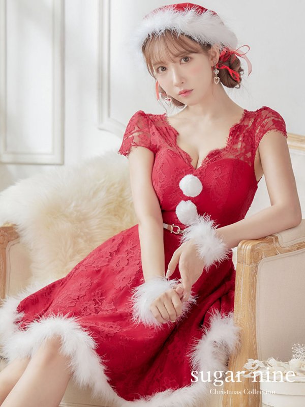 画像3: SALE!総レースフレアサンタ【sugar nine サンタコス 5点セット】【XS-Lサイズ/1カラー】[OF01] (3)