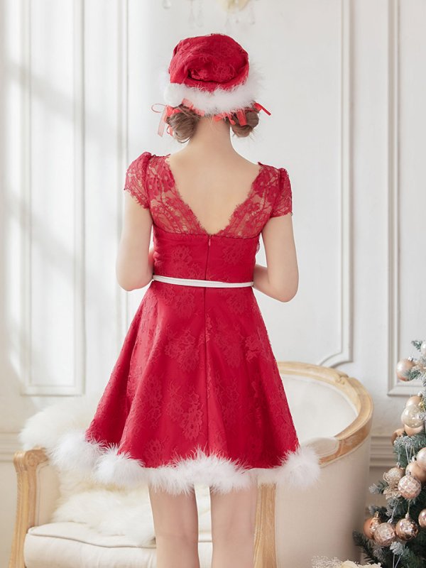 画像6: SALE!総レースフレアサンタ【sugar nine サンタコス 5点セット】【XS-Lサイズ/1カラー】[OF01] (6)