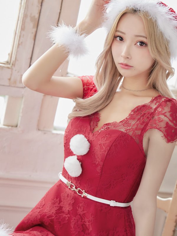 画像8: SALE!総レースフレアサンタ【sugar nine サンタコス 5点セット】【XS-Lサイズ/1カラー】[YMT] (8)