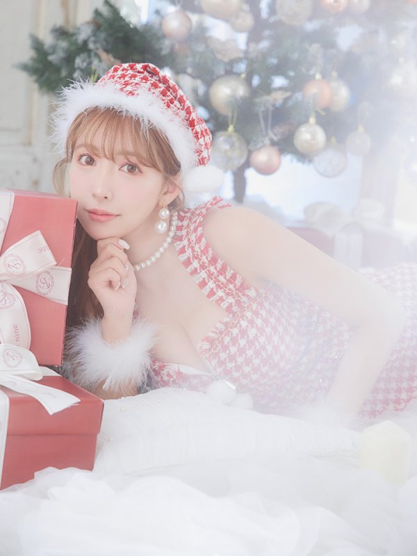 画像10: SALE!【XS-XLサイズ/2カラー】チェーンモチーフフロントジップタイトドレスサンタコスプレ[YMT] (10)