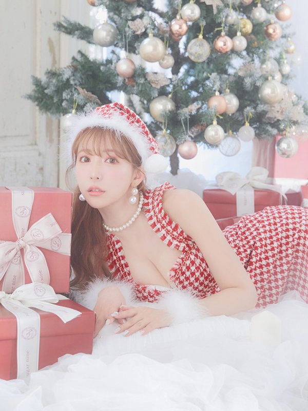 画像12: SALE!【XS-XLサイズ/2カラー】チェーンモチーフフロントジップタイトドレスサンタコスプレ[YMT] (12)