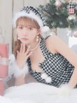 画像1: SALE!【XS-XLサイズ/2カラー】チェーンモチーフフロントジップタイトドレスサンタコスプレ[YMT] (1)