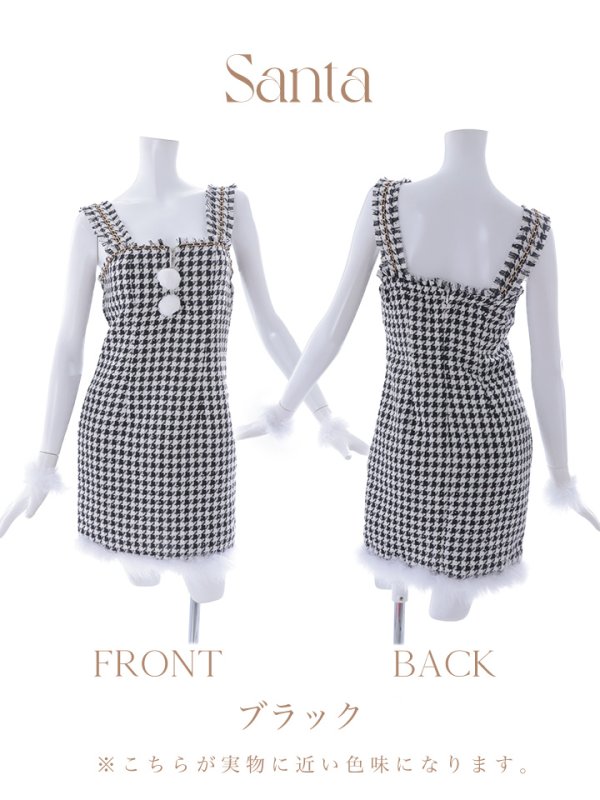 画像44: SALE!【サンタコス 4点セット】【XS-XLサイズ/2カラー】チェーンモチーフフロントジップタイトドレスサンタコスプレ[YMT] (44)