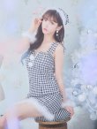 画像28: SALE!【XS-XLサイズ/2カラー】チェーンモチーフフロントジップタイトドレスサンタコスプレ[YMT] (28)