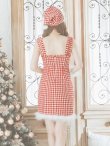 画像33: SALE!【サンタコス 4点セット】【XS-XLサイズ/2カラー】チェーンモチーフフロントジップタイトドレスサンタコスプレ[YMT] (33)