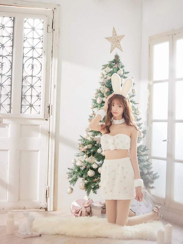 画像7: 【即日発送】もこもこバニービジューセットアップサンタ【sugar nine サンタコス 8点セット】【XS-Mサイズ/1カラー】[YMT] (7)