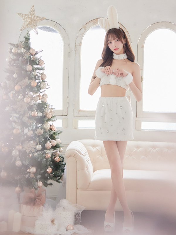 画像5: 【即日発送】もこもこバニービジューセットアップサンタ【sugar nine サンタコス 8点セット】【XS-Mサイズ/1カラー】[OF01] (5)