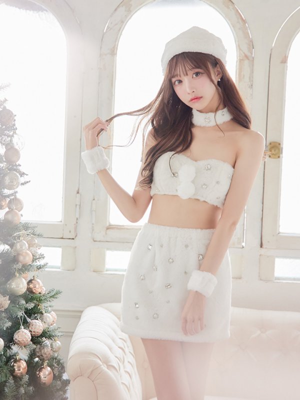 画像8: 【即日発送】もこもこバニービジューセットアップサンタ【sugar nine サンタコス 8点セット】【XS-Mサイズ/1カラー】[OF01] (8)