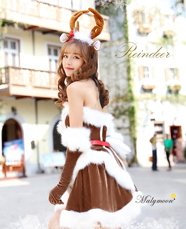 画像8: 【即日発送】【X'mas6点セット】【マリームーン】セクシーサンタ＆トナカイコスチューム【フリーサイズ/2カラー】[OF03] (8)
